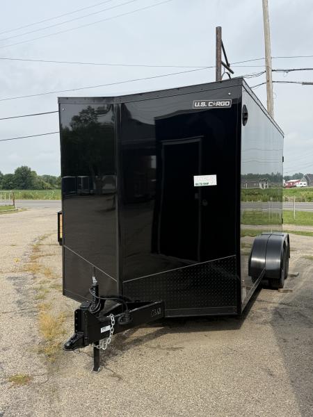 New 2027 US CARGO 7 X 16 Enclosed Trailer with Ramp AND 7FT INTERIOR - BLACK OUT TRIM !!