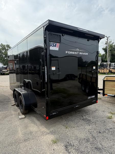 New 2027 US CARGO 7 X 16 Enclosed Trailer with Ramp AND 7FT INTERIOR - BLACK OUT TRIM !!