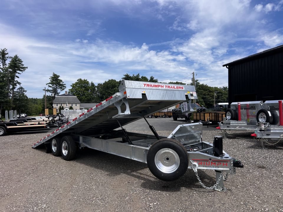 New 2027 Triumph galvanized 102x24 full power tilt deckover/12'' I-Beam/ Hydro Jacks / Wireless Remote & spare tire- 20k GVW