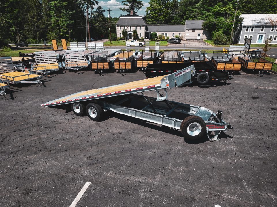 New 2027 Triumph galvanized 102x24 full power tilt deckover/12'' I-Beam/ Hydro Jacks / Wireless Remote & spare tire- 20k GVW