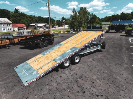 New 2027 Triumph galvanized 102x24 full power tilt deckover/12'' I-Beam/ Hydro Jacks / Wireless Remote & spare tire- 20k GVW