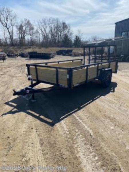 New 2025 H&H Trailers H7612WS-030 76x12 2990 GVWR 3 Treated Board High Sides & Front Wood Side Utility Trailer