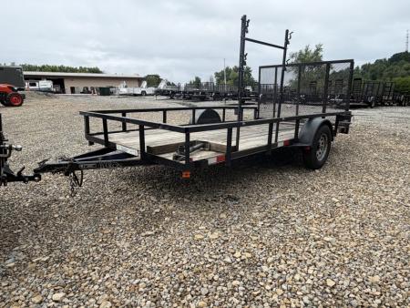 Used USED 2019 Quality Trailers 82 X14' Pro Series Single Axle Utility Trailer (w/ 3 Place Trimmer Rack) 2990# GVWR Utility Trailer