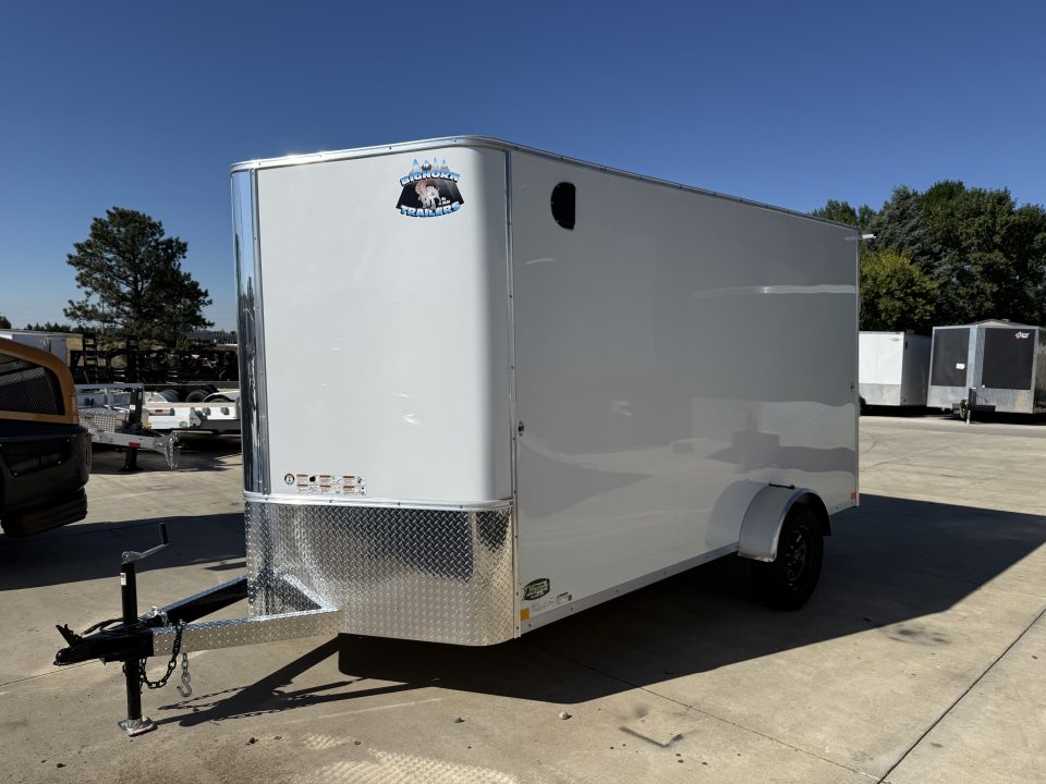 New 2027 Bighorn R&M 7x12+2’V Rear Ramp Enclosed Cargo Trailer