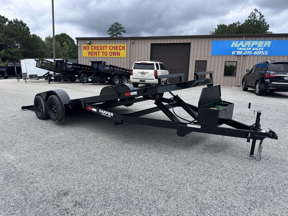 New 2027 7x20 7K HYDRAULIC TILT STEEL FLOOR CAR HAULER WITH DROP AXLES
