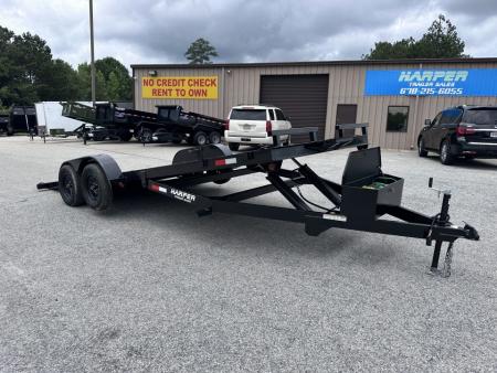 New 2027 7x20 7K HYDRAULIC TILT STEEL FLOOR CAR HAULER WITH DROP AXLES