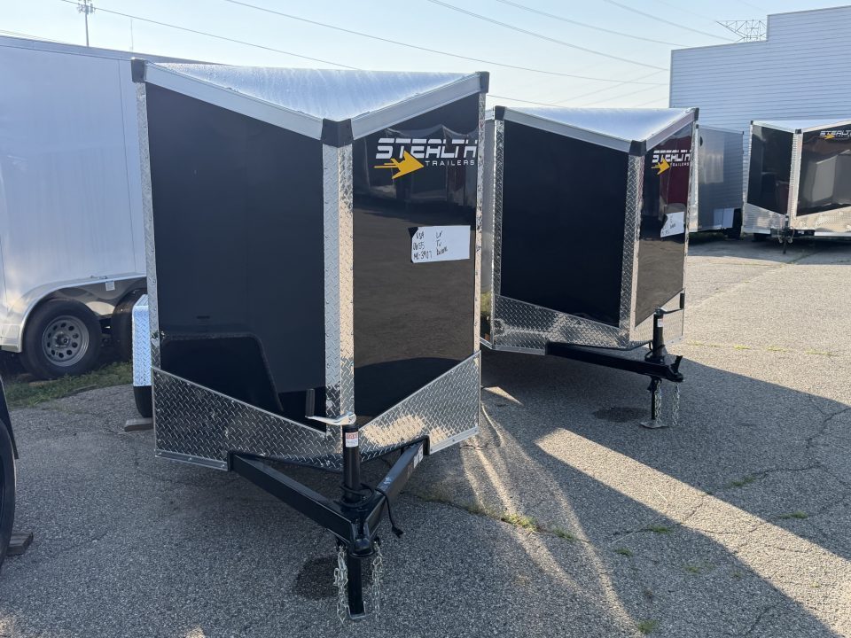 New 2026 5 x 10 Enclosed Stealth Trailer with Ramp - SCREWLESS - LIGHT LID ROOFING