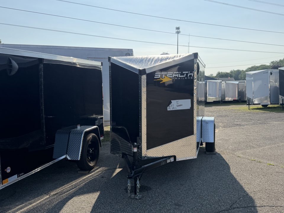 New 2026 5 x 10 Enclosed Stealth Trailer with Ramp - SCREWLESS - LIGHT LID ROOFING
