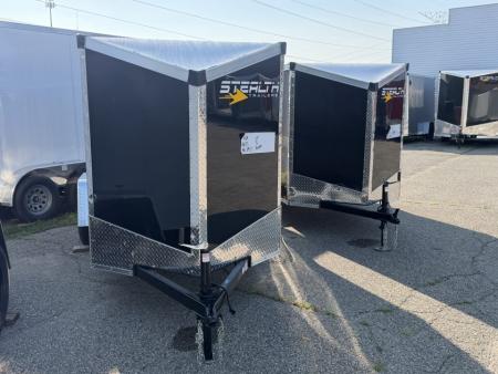 New 2026 5 x 10 Enclosed Stealth Trailer with Ramp - SCREWLESS - LIGHT LID ROOFING