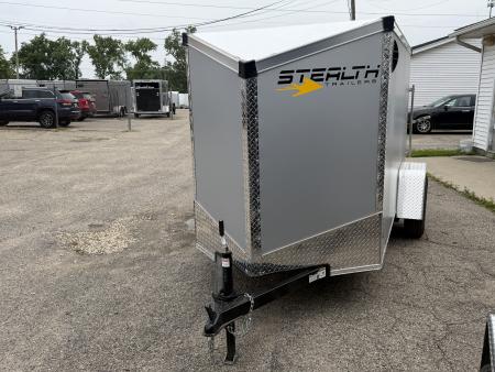 New 2026 5 x 10 Enclosed Stealth Trailer with Ramp - SCREWLESS - LIGHT LID ROOFING