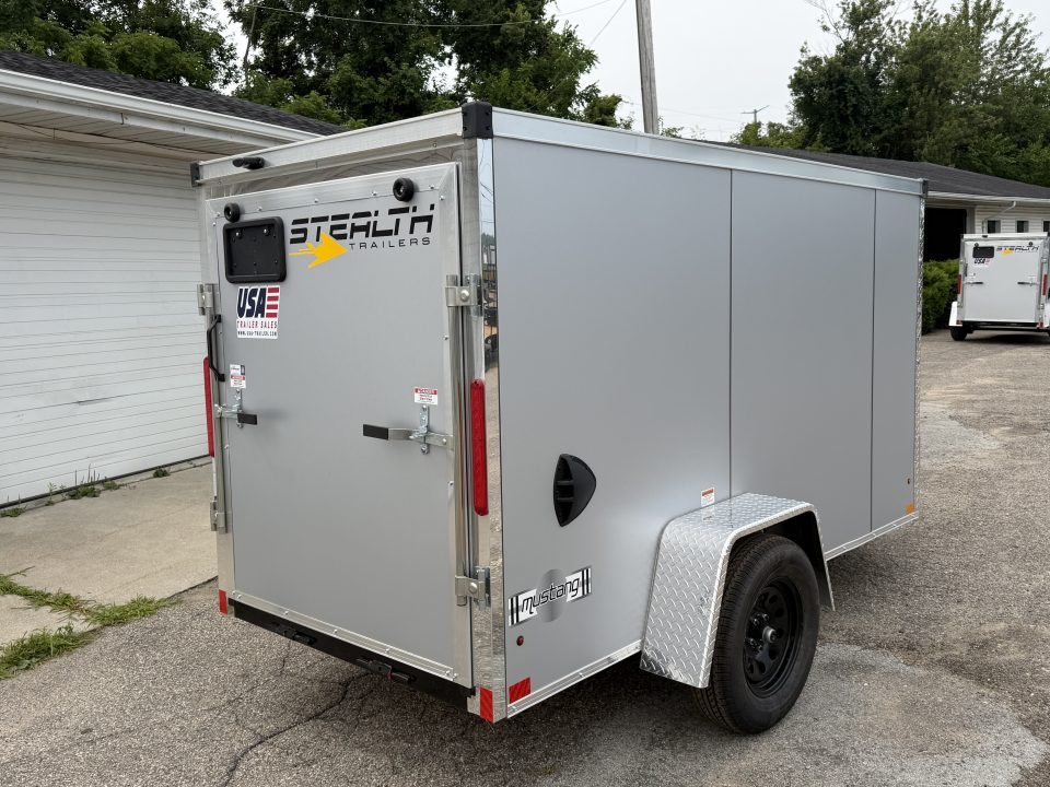 New 2026 5 x 10 Enclosed Stealth Trailer with Ramp - SCREWLESS - LIGHT LID ROOFING