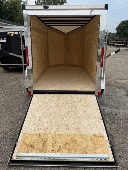 New 2026 5 x 10 Enclosed Stealth Trailer with Ramp - SCREWLESS - LIGHT LID ROOFING