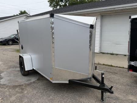 New 2026 5 x 10 Enclosed Stealth Trailer with Ramp - SCREWLESS - LIGHT LID ROOFING
