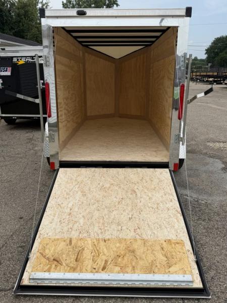 New 2026 5 x 10 Enclosed Stealth Trailer with Ramp - SCREWLESS - LIGHT LID ROOFING