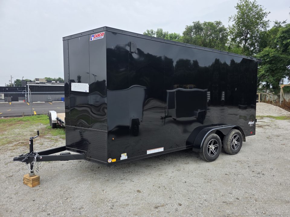 New 2026 Look Trailers 7X16 7' INSIDE RAMP DOOR 80" REAR OPENING 7 X 16 BLACKOUT SCREWLESS Cargo / Enclosed Trailer
