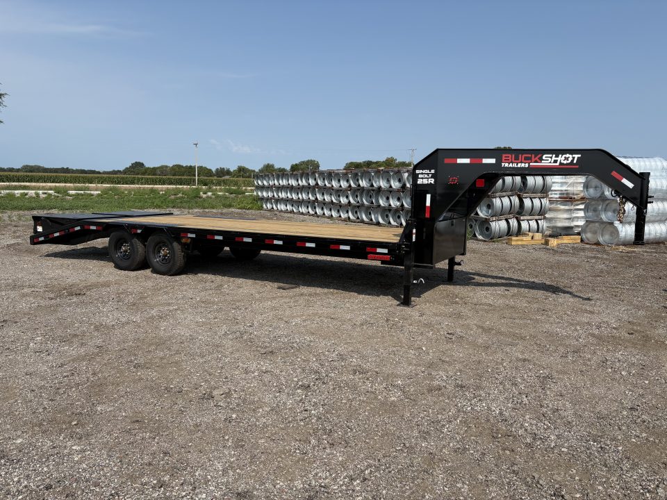 New 2027 Buckshot MFG Single Bolt 25R 102x25FT 7k axles Deckover Trailer