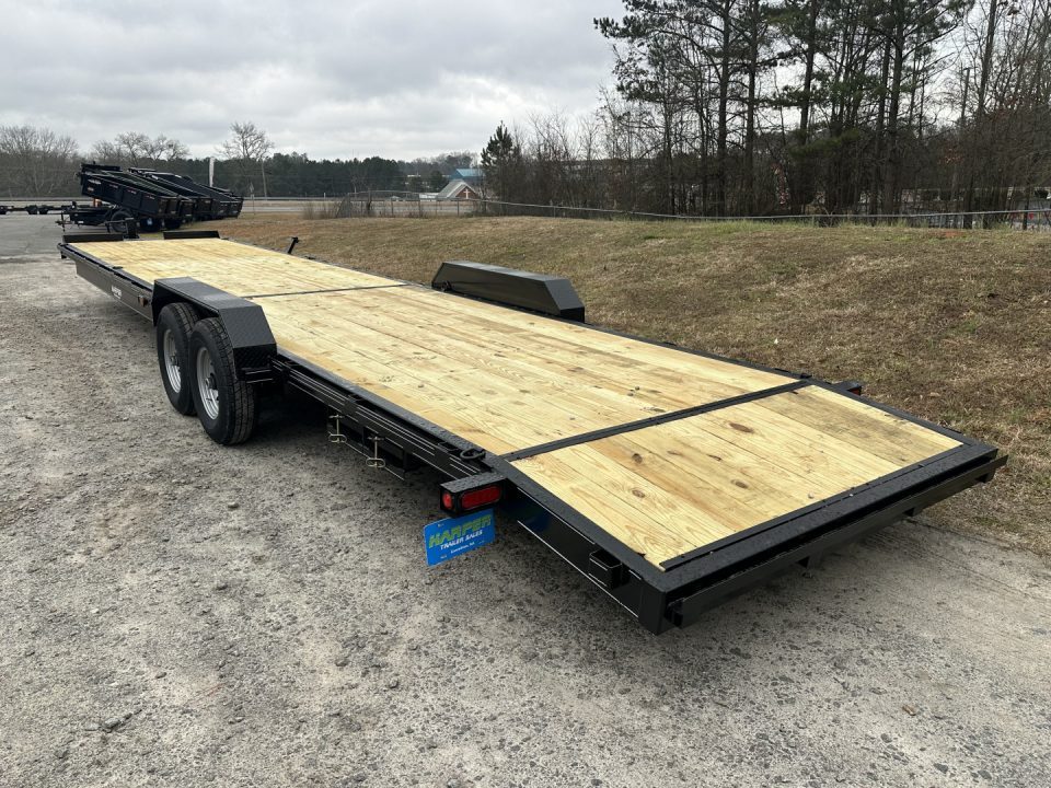 New 2027 36' WOOD FLOOR DELUXE MODEL CAR HAULER 14K WITH 2 BRAKE AXLES