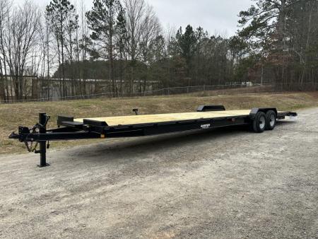 New 2027 36' WOOD FLOOR DELUXE MODEL CAR HAULER 14K WITH 2 BRAKE AXLES