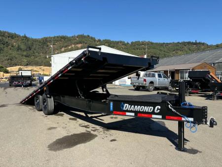 New DECKOVER 2026 Diamond C Trailers DET207 20' X 102  15500 GVWR FULL TILT BLUETOOTH HYDRAULIC JACK UPGRADED ONYX BLACK TRAILER