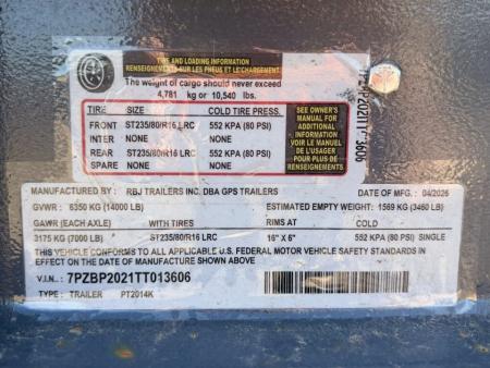 New 2026 Other 7-HD20 Tilt Deck Equipment Hauler 14K GVWR