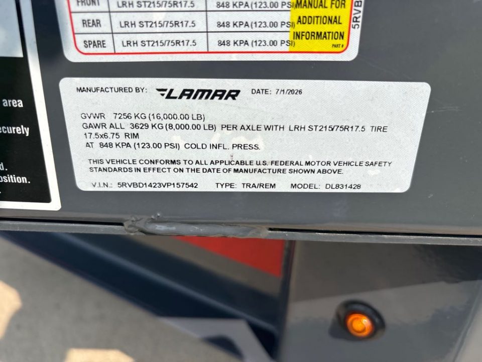 New 2027 Lamar Trailers DL831428-24 Dump Trailer
