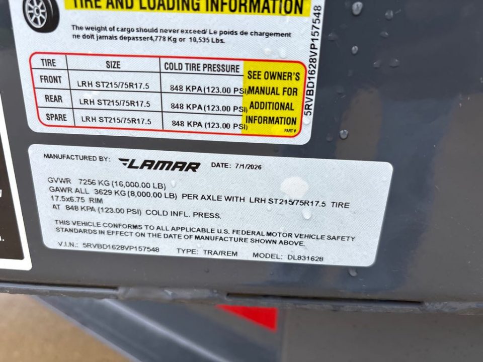 New 2027 Lamar Trailers DL831628-36 Dump Trailer