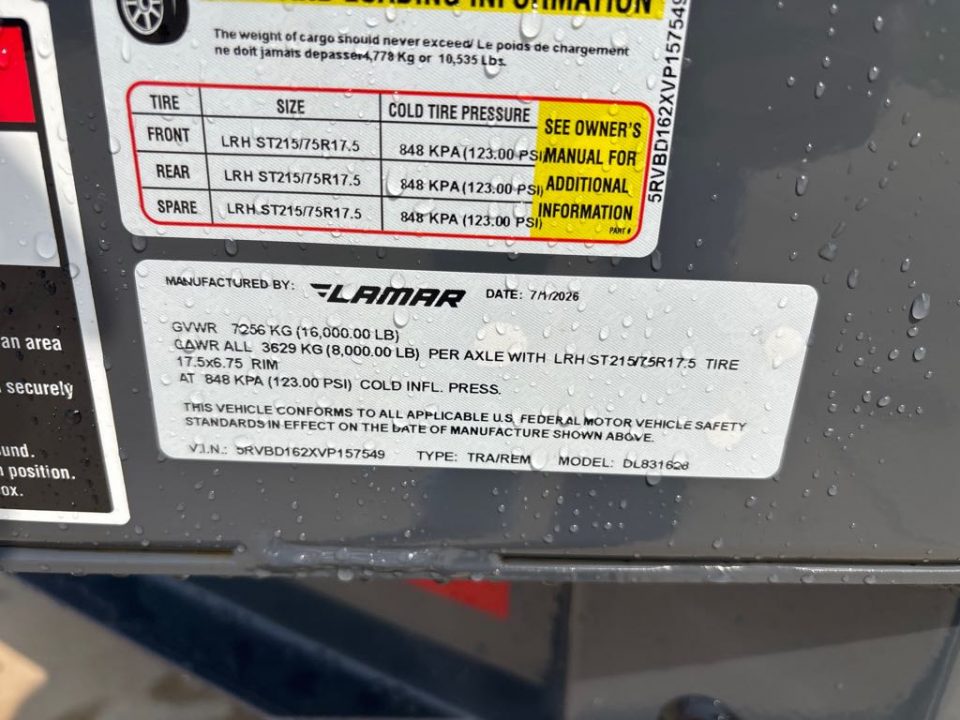 New 2027 Lamar Trailers DL831628-36 Dump Trailer
