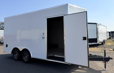 New 2026 White Compass DLX/FLAT TOP/7K CAR HAULER