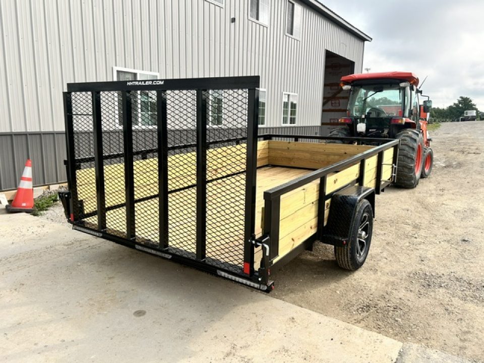 New 2027 H&H Trailers 82"X12' WOOD SIDES W/4' GATE Utility Trailer