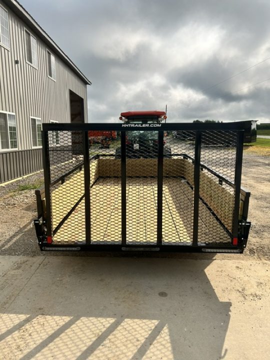 New 2027 H&H Trailers 82"X12' WOOD SIDES W/4' GATE Utility Trailer