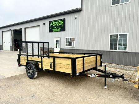 New 2027 H&H Trailers 82 X12' WOOD SIDES W/4' GATE Utility Trailer