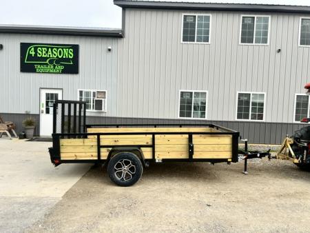 New 2027 H&H Trailers 82"X12' WOOD SIDES W/4' GATE Utility Trailer
