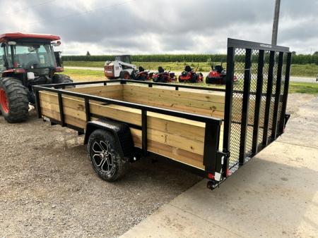 New 2027 H&H Trailers 82"X12' WOOD SIDES W/4' GATE Utility Trailer