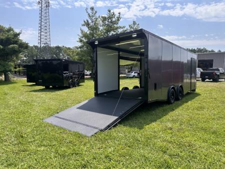 New 2026 Luxe 8.5x24 Race Trailer - Finished Interior- 5200LB Torsion - Full Escape Door-Removable Fender
