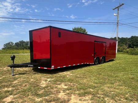New 8.5x32 Race Trailer - Finished Interior- 7000lb Spread Torsion -Double Doors- E-Track-Full Escape Door-Removable Fender