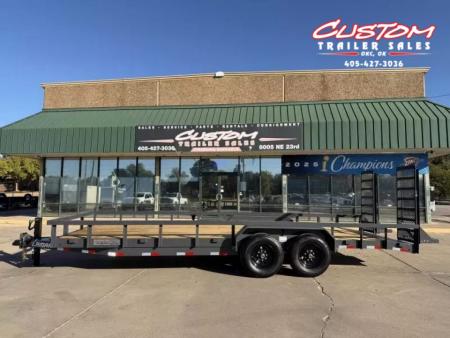New #157254 2027 LAMAR U6 22 X 83 HEAVY DUTY SQUARE TUBE TOP 14K UTILITY TRAILER W/ STAND UP RAMPS