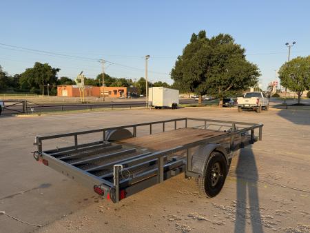New #157810 2027 LAMAR UC 14 X 83 SINGLE AXLE SQUARE TUBE TOP 3K UTILITY W/ REAR RAMP GATE