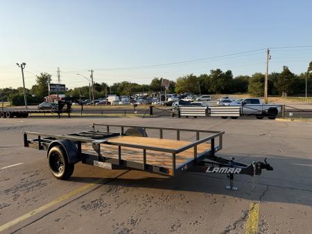 New #157810 2027 LAMAR UC 14 X 83 SINGLE AXLE SQUARE TUBE TOP 3K UTILITY W/ REAR RAMP GATE
