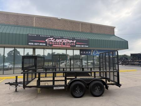 New #144513 2026 MP CUSTOMS 14 X 83 TANDEM AXLE PIPE TOP 7K LANDSCAPE TRAILER W/ 2' SIDES