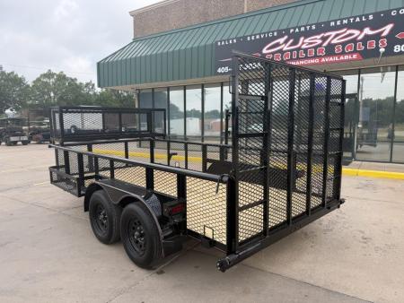 New #144513 2026 MP CUSTOMS 14 X 83 TANDEM AXLE PIPE TOP 7K LANDSCAPE TRAILER W/ 2' SIDES
