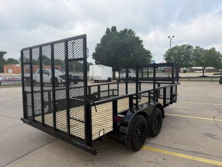 New #144513 2026 MP CUSTOMS 14 X 83 TANDEM AXLE PIPE TOP 7K LANDSCAPE TRAILER W/ 2' SIDES