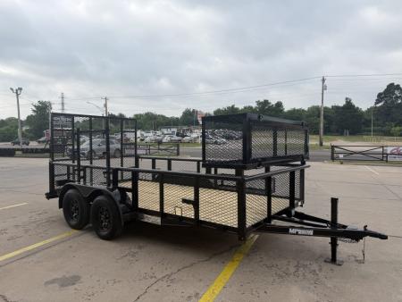 New #144513 2026 MP CUSTOMS 14 X 83 TANDEM AXLE PIPE TOP 7K LANDSCAPE TRAILER W/ 2' SIDES