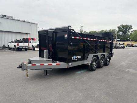 New 2027 BWISE DUT16-21 7X16 TA Dump Trailer *ULTIMATE DUMP *21K *BLACK W/ HTONE GREY