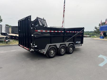 New 2027 BWISE DUT16-21 7X16 TA Dump Trailer *ULTIMATE DUMP *21K *BLACK W/ HTONE GREY