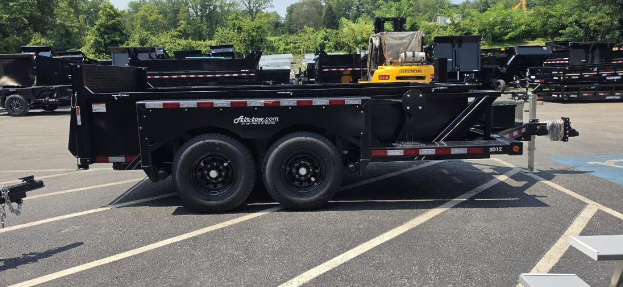 New 6'2" x 12' Air Tow 24" Sides 3D-12 Drop-Deck/Dump Trailer 15k