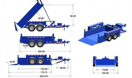 New 6'2" x 12' Air Tow 24" Sides 3D-12 Drop-Deck/Dump Trailer 15k
