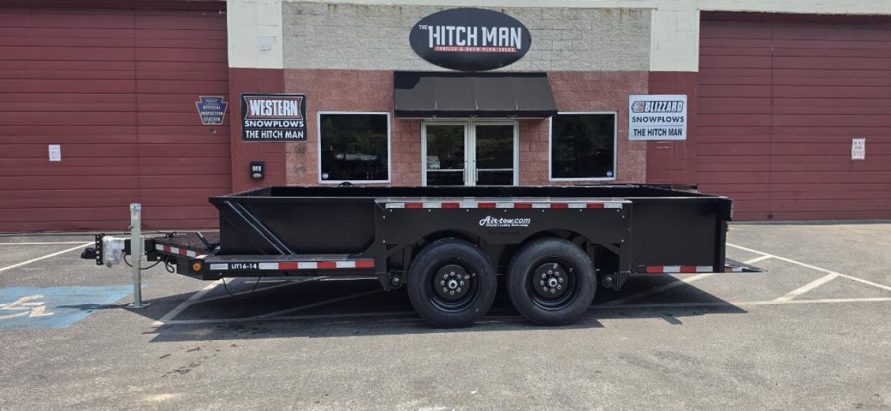 New 6' 3" x 16 Air Tow UT16-14 Drop Deck Utility Flatbed Equipment Trailer 18k w/24" Sides