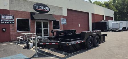 New 6' 3  x 16 Air Tow UT16-14 Drop Deck Utility Flatbed Equipment Trailer 18k w/24  Sides