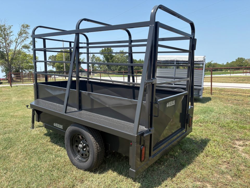 New 2026 Kodiak 4x8 Single Axle Mini Stock Trailer W/ Swing Gate & Slam Latch