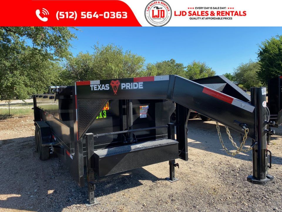 New 2026 Texas Pride - 16'x3' Dump Trailer- Tarp - 16K GVWR - Spreader - Ramps